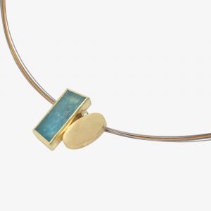 RECTANGLE AND OVAL AQUA Necklace