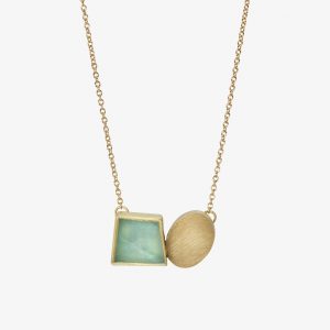 SQUARE AND OVAL AQUA Necklace